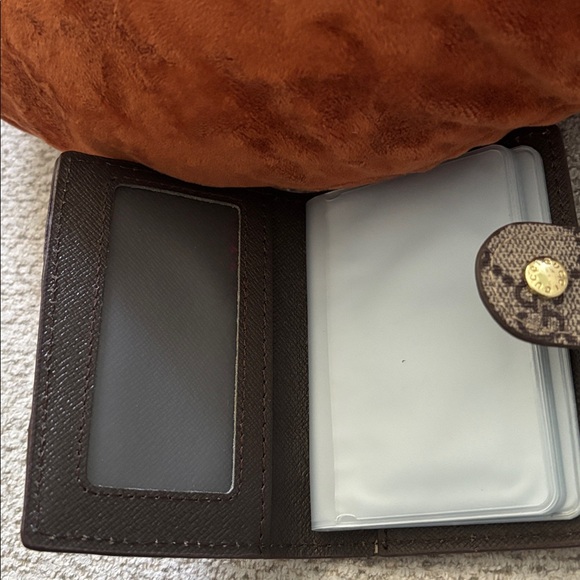 *Fashion Beige Monogram Card Holder with Red and Green Accent - Picture 8 of 11